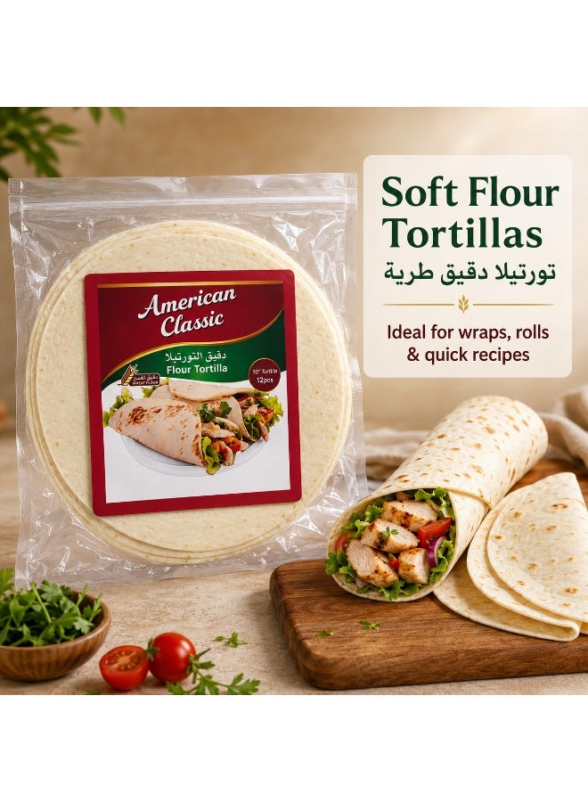 American Classic Flour Tortillas 10 Inch, 12 Pieces, 768g – Soft Wheat Wraps for Burritos, Tacos, Quesadillas & Sandwiches - Image 5