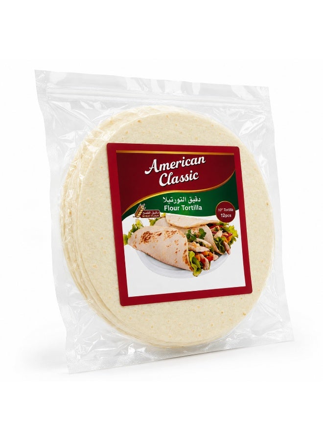 American Classic Flour Tortillas 10 Inch, 12 Pieces, 768g – Soft Wheat Wraps for Burritos, Tacos, Quesadillas & Sandwiches - Image 2