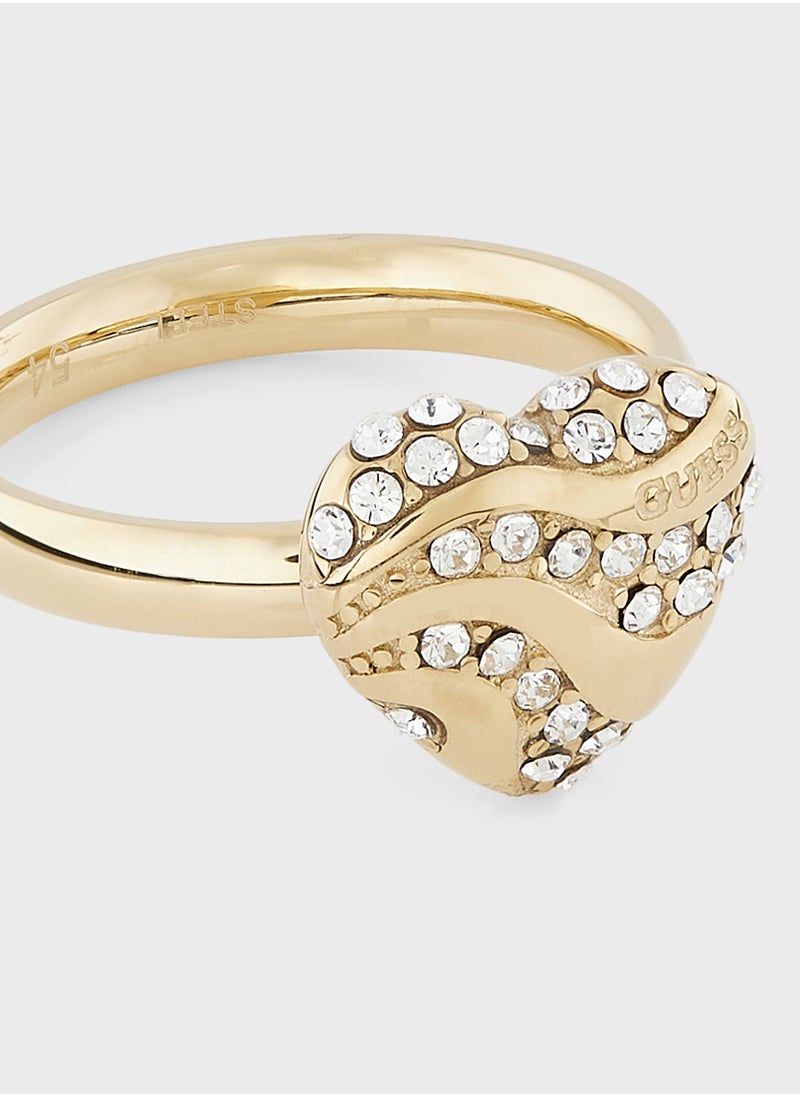 GUESS Heart Wave Detail Single Ring  - Image 4