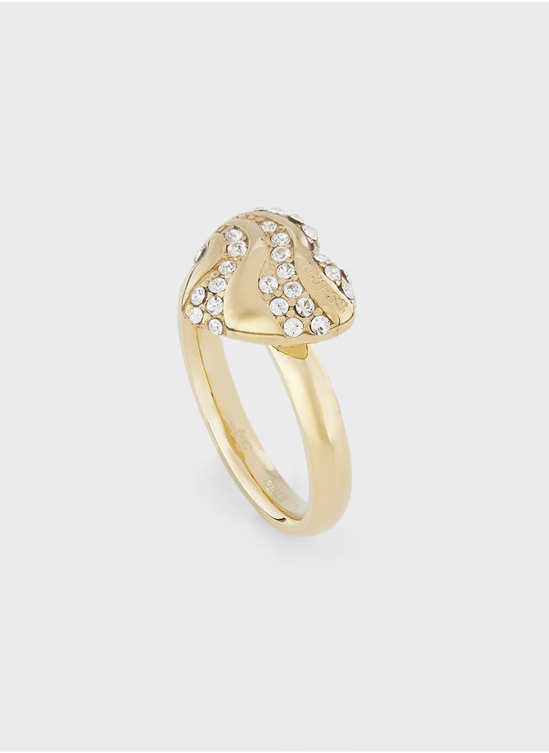 GUESS Heart Wave Detail Single Ring  - Image 2