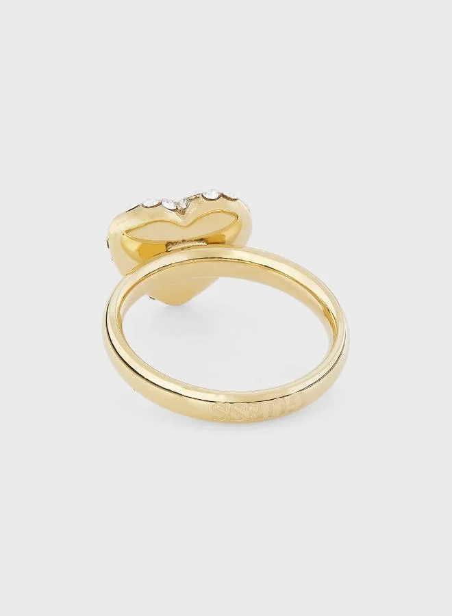 GUESS Heart Wave Detail Single Ring