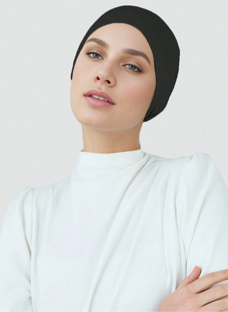 Women Hijab Head Cover Sport Undercap Women Anti-Slip Sweat-Absorbent Wide Brim Turban Hat  Wear Women Abaya Accessories  - Image 2