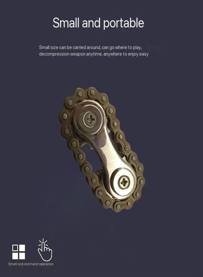 7JI Fidget Bike Chain Hand Roller, EDC Metal Fidget Toy Sprocket Chain for Anxiety Relief, Assemble Fidget Spinner Ring Toy for Gift, Metal Fingertip Spinning Sensory Toy for Adult Kid - Image 4