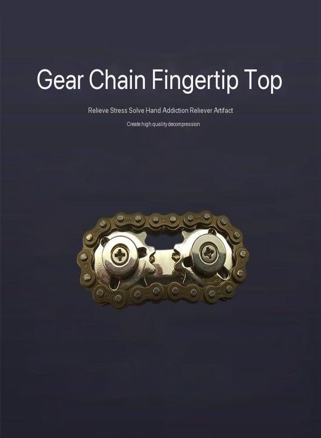 7JI Fidget Bike Chain Hand Roller, EDC Metal Fidget Toy Sprocket Chain for Anxiety Relief, Assemble Fidget Spinner Ring Toy for Gift, Metal Fingertip Spinning Sensory Toy for Adult Kid - Image 3