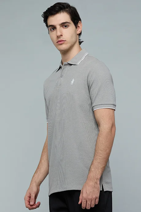 R&B Logo Detail Polo T-Shirt with Short Sleeves
