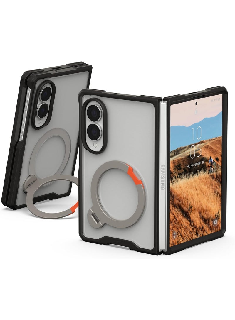 UAG Urban Armor Gear Mouve XTE for Samsung Galaxy Z Fold 8 Case, MagSafe Compatible, 360° Rotating Metal Kickstand & Phone Grip, Military Drop Protection, Open Hinge Design - Ice - Image 1