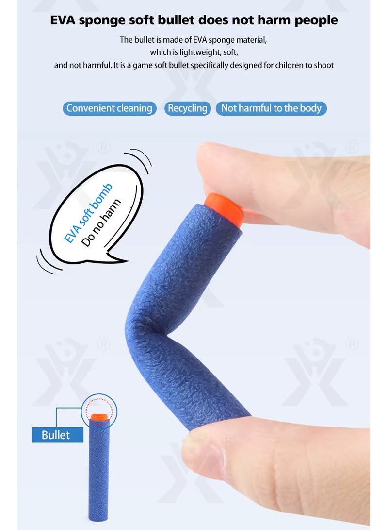 Foam Blaster Gun Toy With 8 Bullets - Blue - Image 5