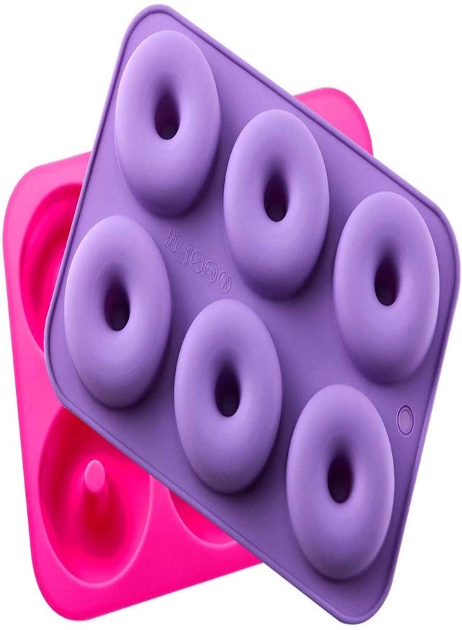 FirstTry Donut Shape Mold I 3D Fondant Silicone Doughnuts Baking Tray I Muffin Cupcake Pan I Microwave Safe I For Homemade Diy Biscuit,Chocolate,Muffins,Jelly,Bagels - 6 Cavity,Multicolour - Image 1