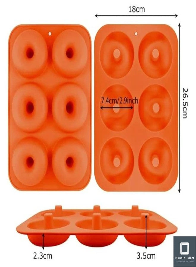 FirstTry Donut Shape Mold I 3D Fondant Silicone Doughnuts Baking Tray I Muffin Cupcake Pan I Microwave Safe I For Homemade Diy Biscuit,Chocolate,Muffins,Jelly,Bagels - 6 Cavity,Multicolour - Image 3