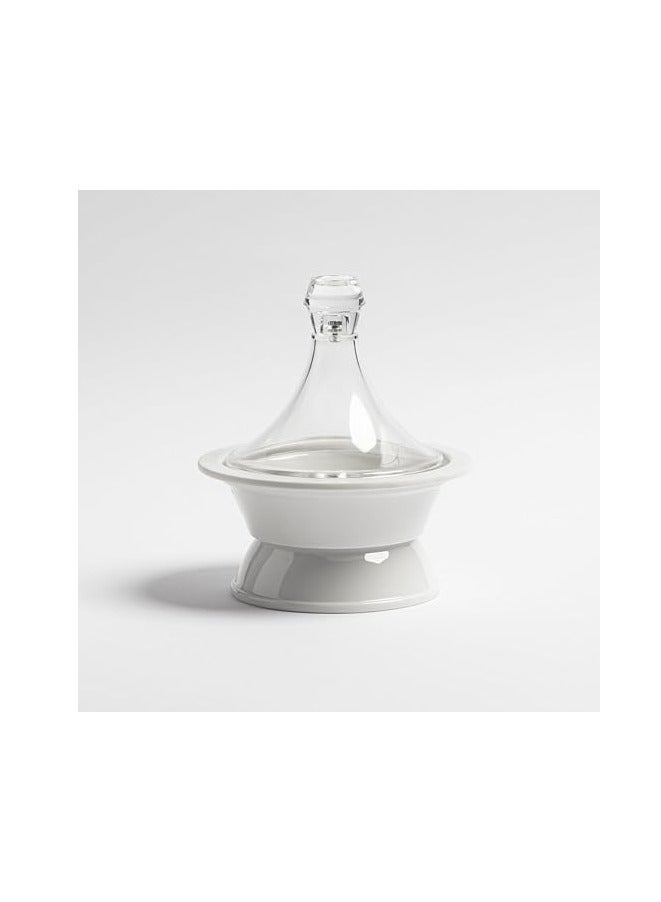 Master Gold Serving Dates & Fruits & Folk Food Dish Made Of Premium Melamine & Safe Healthy With Clear Cover From Unbreakable Acrylic | White Tamria With Transparent Lid Multi Sizes (15 cm)  - Image 1