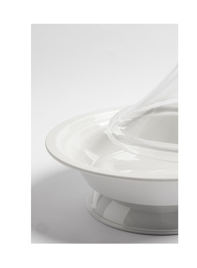 Master Gold Serving Dates & Fruits & Folk Food Dish Made Of Premium Melamine & Safe Healthy With Clear Cover From Unbreakable Acrylic | White Tamria With Transparent Lid Multi Sizes (15 cm)  - Image 4