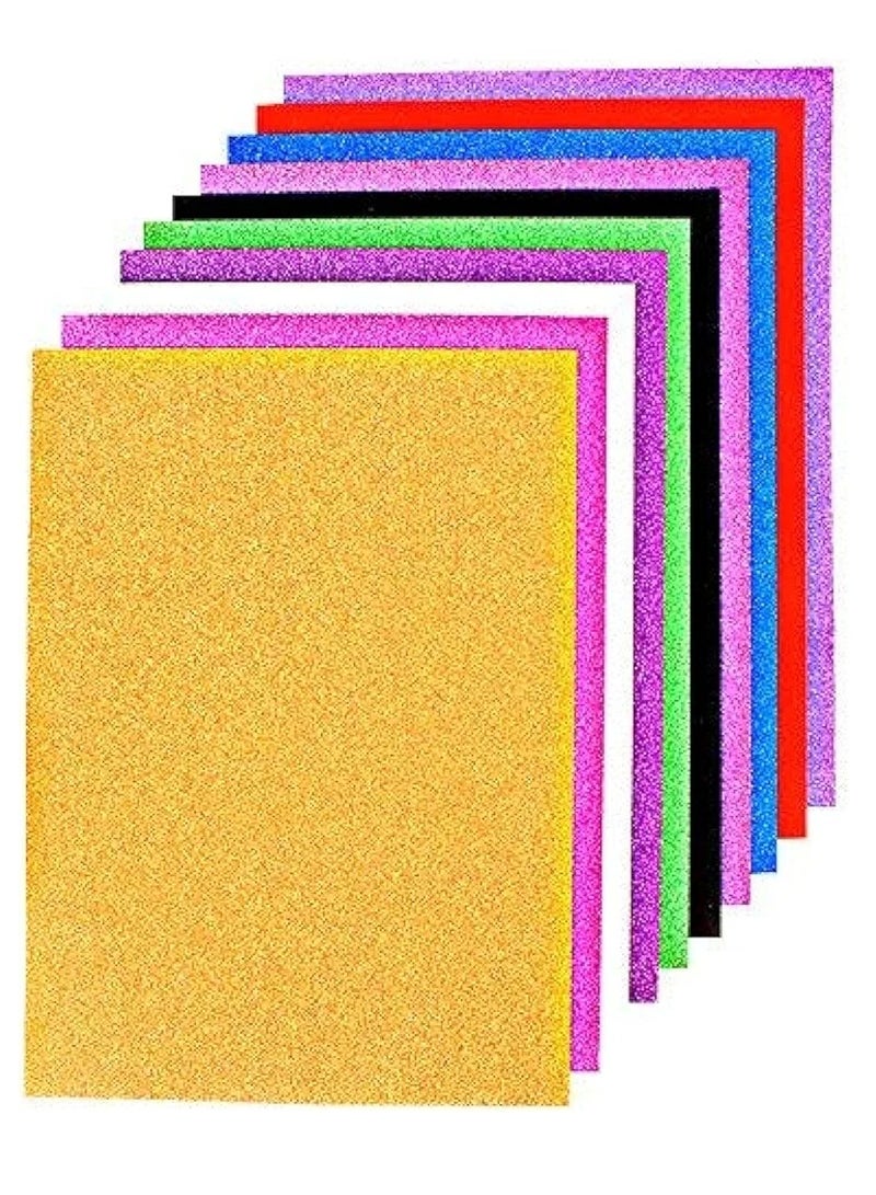 ورق لامع للفنون والحرف و الاشغال اليدوية مقاس A4، 10 ورقات