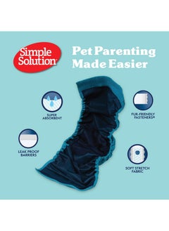 Simple Solution Simple Solution Washable Male Dog Diapers | Absorbent Male Wraps with Leak Proof Fit | Excitable Urination, Incontinence, or Male Marking | 1 Reusable Dog Diaper Per Pack, Whites & Tans, Large (11242)  - Image 3