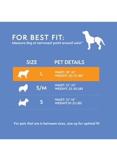 Simple Solution Simple Solution Washable Male Dog Diapers | Absorbent Male Wraps with Leak Proof Fit | Excitable Urination, Incontinence, or Male Marking | 1 Reusable Dog Diaper Per Pack, Whites & Tans, Large (11242)  - Image 4