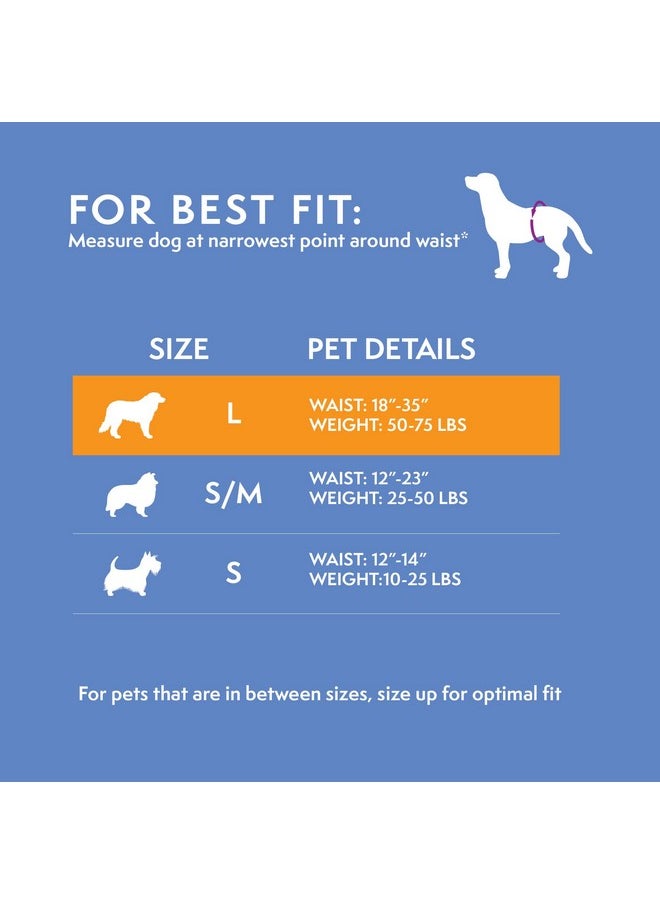 Simple Solution Simple Solution Washable Male Dog Diapers | Absorbent Male Wraps with Leak Proof Fit | Excitable Urination, Incontinence, or Male Marking | 1 Reusable Dog Diaper Per Pack, Whites & Tans, Large (11242)  - Image 4