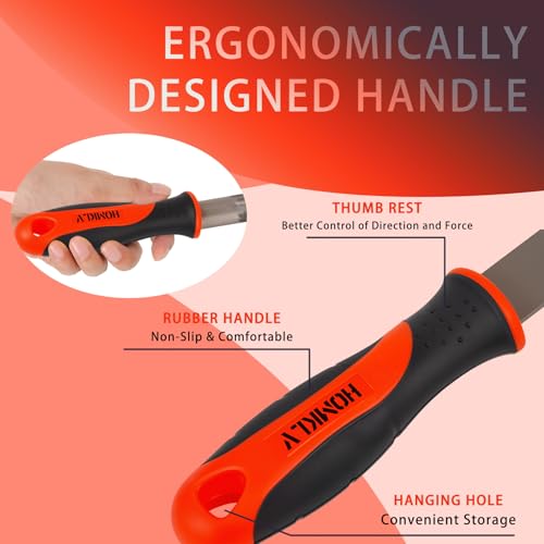 HOMKLV 3-Piece 8-Inch Professional File Set, High Carbon Steel Metal Files with Flat/Half-Round/Round Shapes, Ideal for Metal, Wood, Plastic & DIY Projects - Image 2