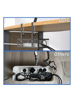 Y&D Table Wire Management Tray, Under Desk Cable Upgraded Cord Organizer Tray for Office and Home  - Image 2