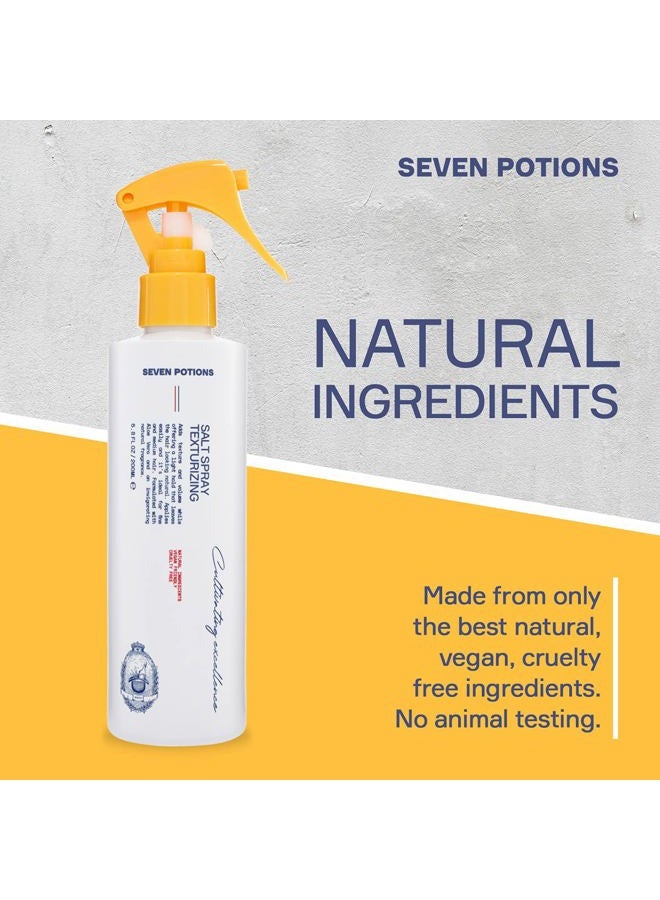 Seven Potions Salt Texturizing Spray For Men 6.8 fl oz - Matte Finish - Texturized Hold Which Works Perfect As Styling Product Primer - Water Based - Texture & Volume - Natural, Vegan, Cruelty Free - Image 5