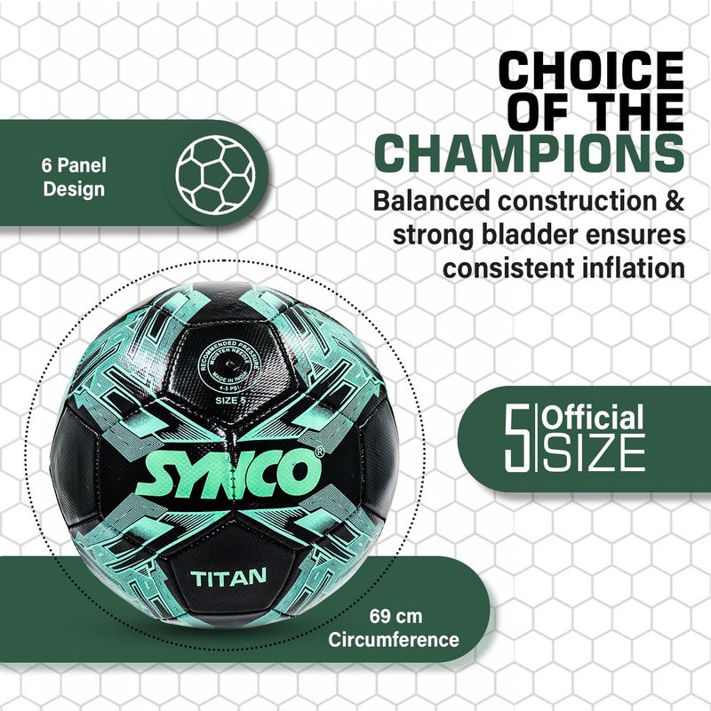 synco Football Titan | Football for Training | PVC Machine Stitched | 32 Panel | Suitable for Soft & Grass Ground | Soccer Ball Size 5 - Image 5