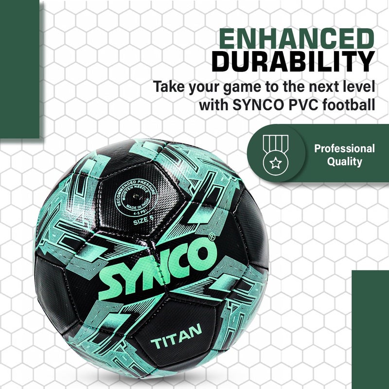 synco Football Titan | Football for Training | PVC Machine Stitched | 32 Panel | Suitable for Soft & Grass Ground | Soccer Ball Size 5 - Image 3