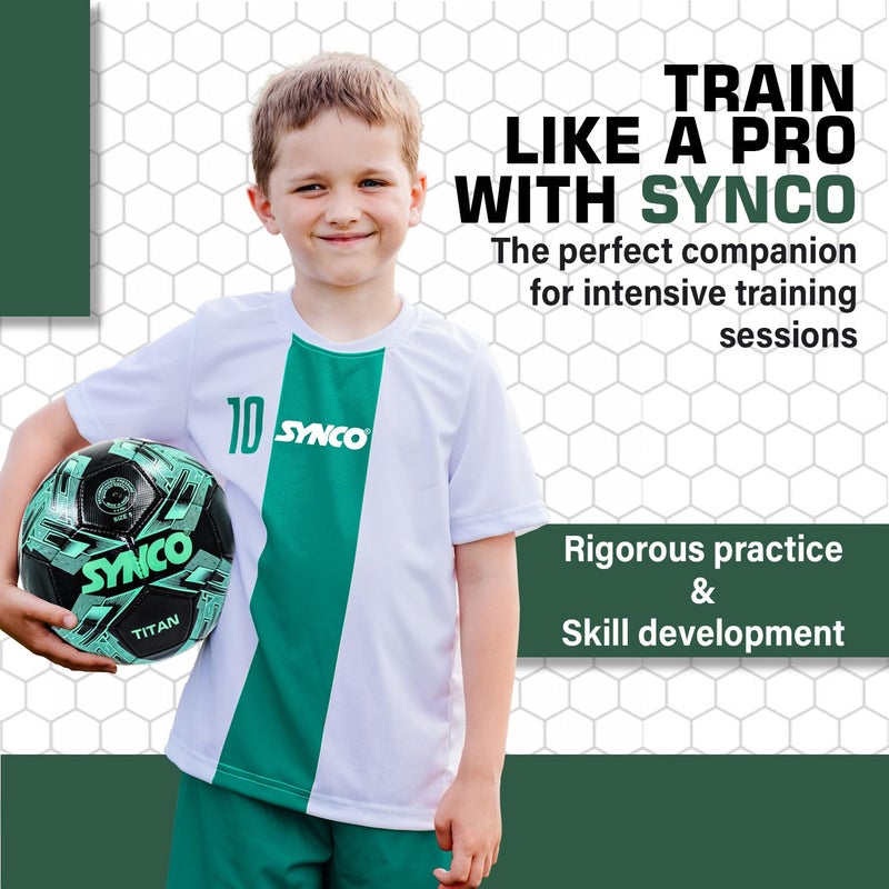 synco Football Titan | Football for Training | PVC Machine Stitched | 32 Panel | Suitable for Soft & Grass Ground | Soccer Ball Size 5 - Image 4