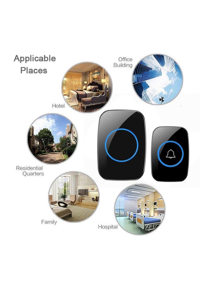 جرس باب لاسلكي مقاوم للماء مع مدى 1000 قدم 60 لحن 5 مستويات حجم مثالي للمنزل والمكتب - Image 5