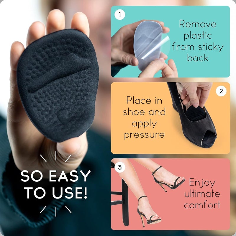 Walkize Metatarsal Pads for Women - Ball of Foot Cushions (2 Pairs) for All Day Comfort and Pain Relief - Image 2