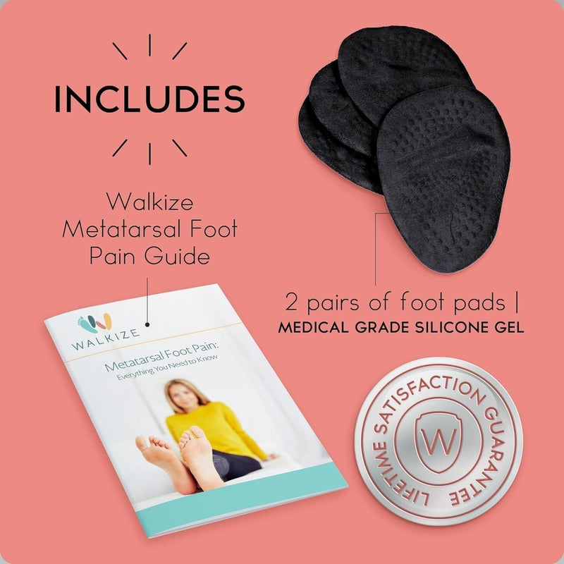 Walkize Metatarsal Pads for Women - Ball of Foot Cushions (2 Pairs) for All Day Comfort and Pain Relief - Image 5