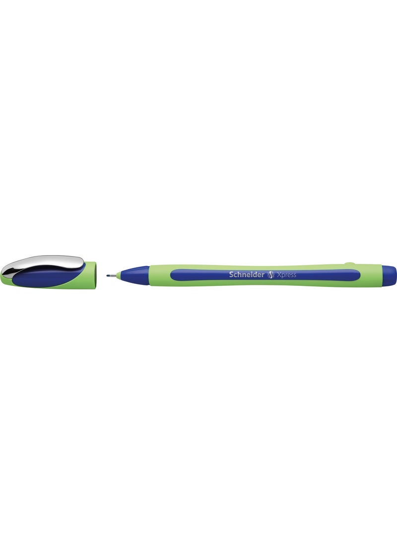 Schneider - Xpress 0.8 Mm Fiber Tip Pen Blue Box of 10 - Image 1