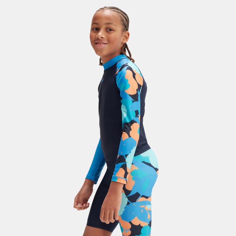 speedo Kids' Printed Long Sleeve Rashguard - Image 1