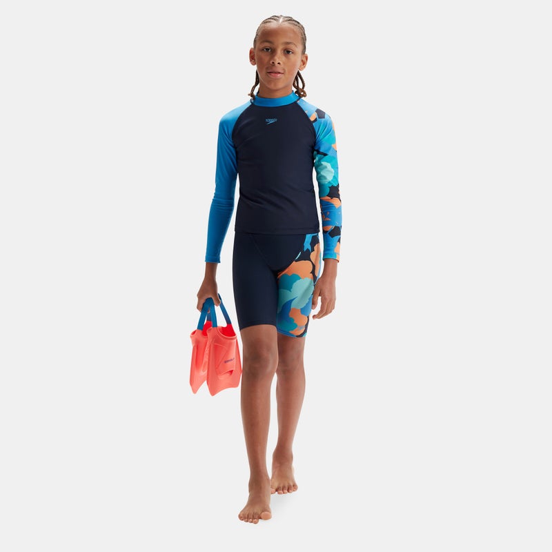 speedo Kids' Printed Long Sleeve Rashguard - Image 3
