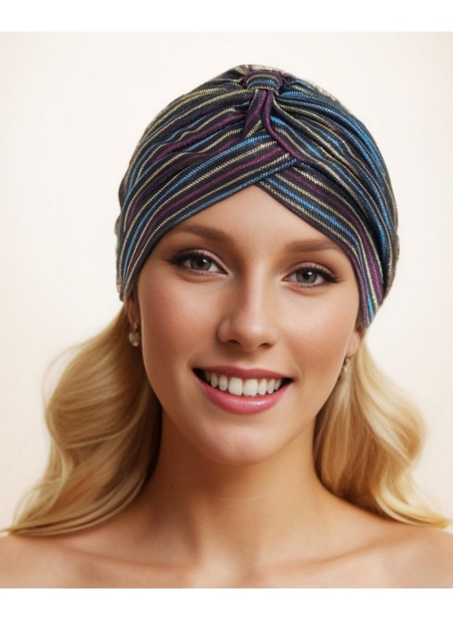 ] Women'S Perfect Fit Pleated Glittered Turban Hat Head Wear (Black Multi) - pzsku/ZEB3ACCB2B43F4250F774Z/45/_/1735566452/e02cbd44-945c-470f-b5ed-2a8c908d9229