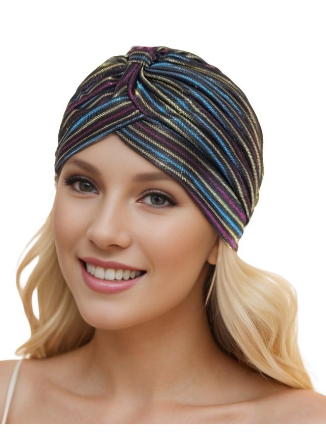 ] Women'S Perfect Fit Pleated Glittered Turban Hat Head Wear (Black Multi) - pzsku/ZEB3ACCB2B43F4250F774Z/45/_/1735566455/70c4df28-9a0a-4ef7-a9aa-a104141f8089