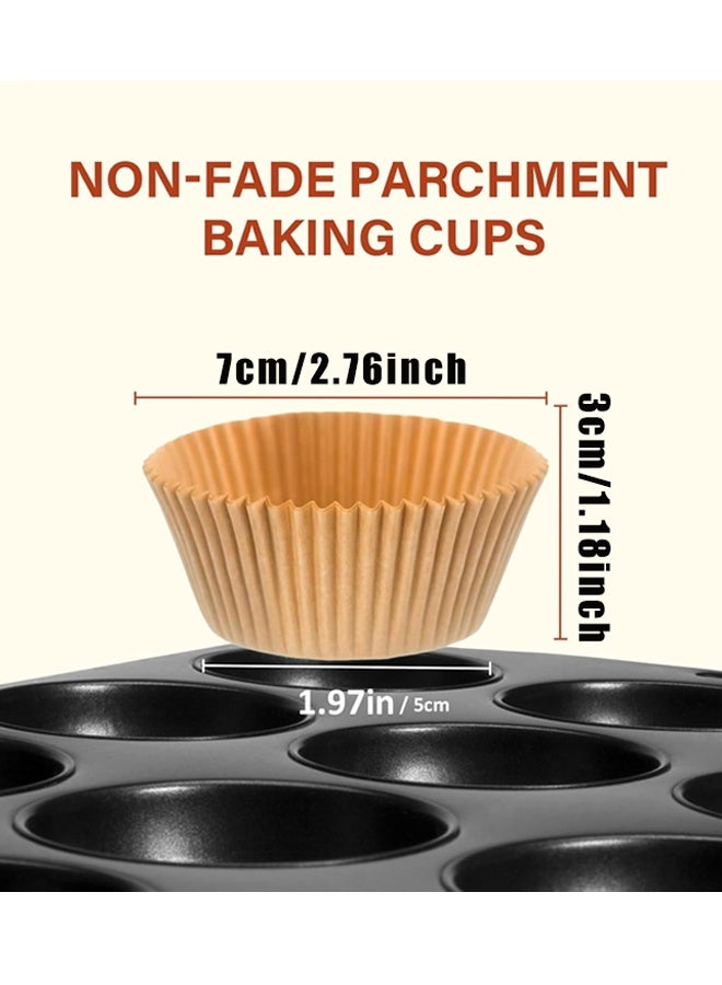 200pcs Greaseproof Parchment Muffin Liners, Food-grade Baking Cups for Cupcakes, Muffins, Nuts - Image 2