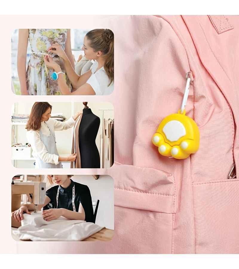 White Cat Paw Tape Measure 2M Double Sided Scale With Belt Clip For Body Measurement - Image 4