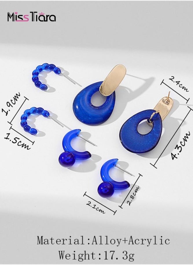 MissTiara - Resin Drop Acrylic Earrings Set Women Girls Acrylic Drop Earrings - Image 1