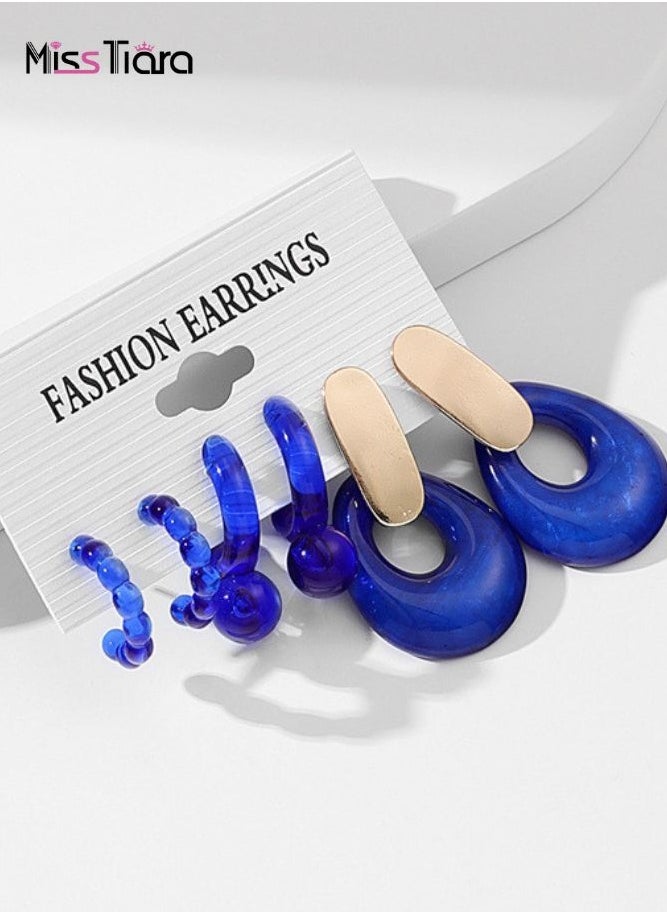MissTiara - Resin Drop Acrylic Earrings Set Women Girls Acrylic Drop Earrings - Image 1