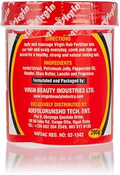 Virgin Hair Fertilizer Jar 200g Anti Dandruff And Conditioning Cream For Rapid And Healthy Hair Growth - Image 2