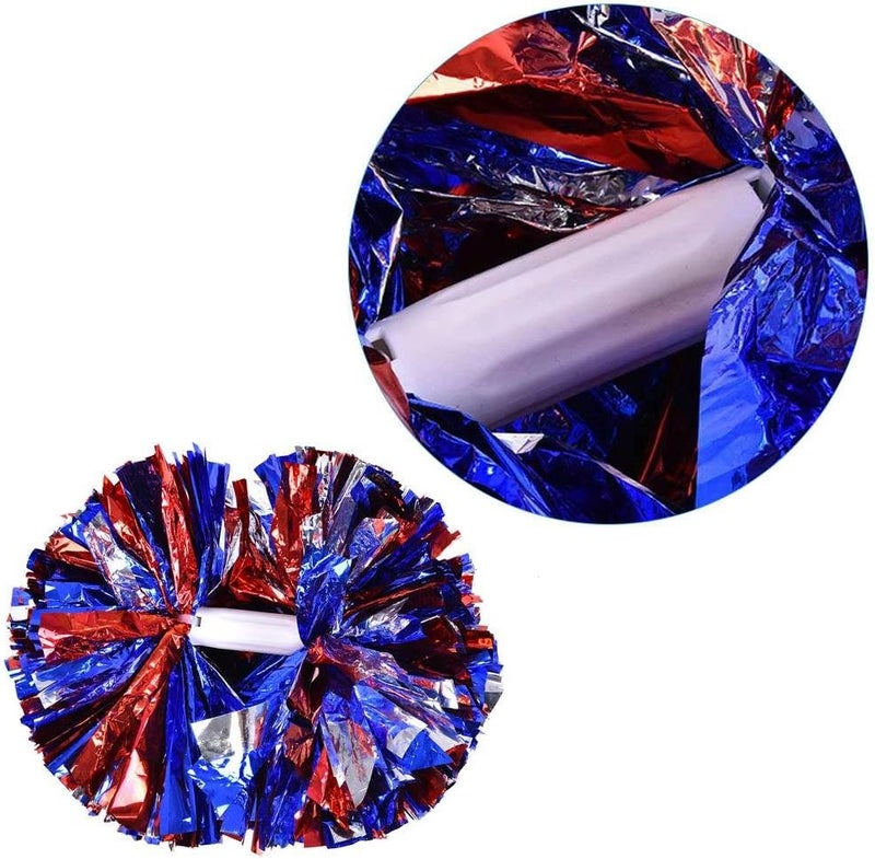 woobles Cheerleading Pom Poms, Plastic Cheerleader Aerobics Pom Poms Pompoms Great for School Sports Competition/Dance Party (1 Pair/Set) - Image 1