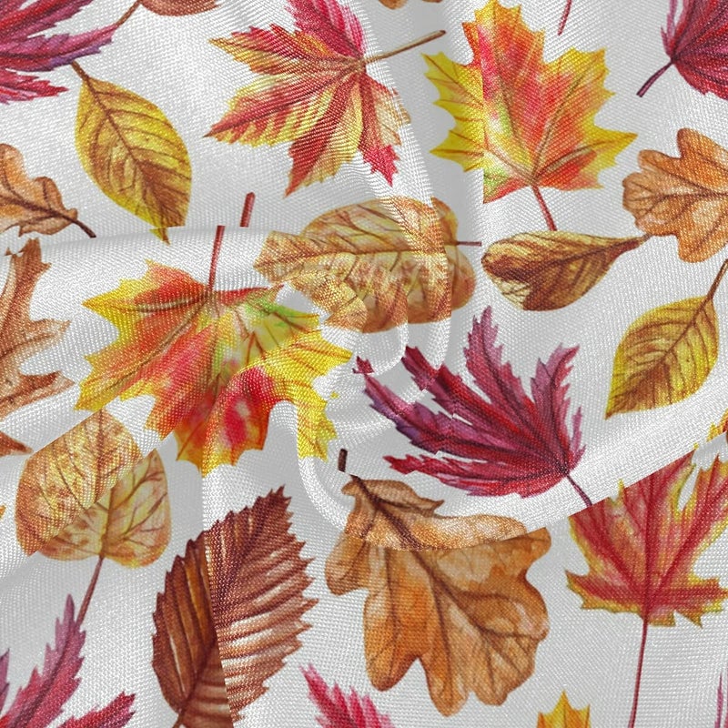 Kcldeci Autumn Fall Round Tablecloth Washable Polyester Table Cloth Fall Maple Leaf Pumpkin Decorative Table Cover for Wedding Party Dining Banquet Indoor and Outdoor Use - Image 2