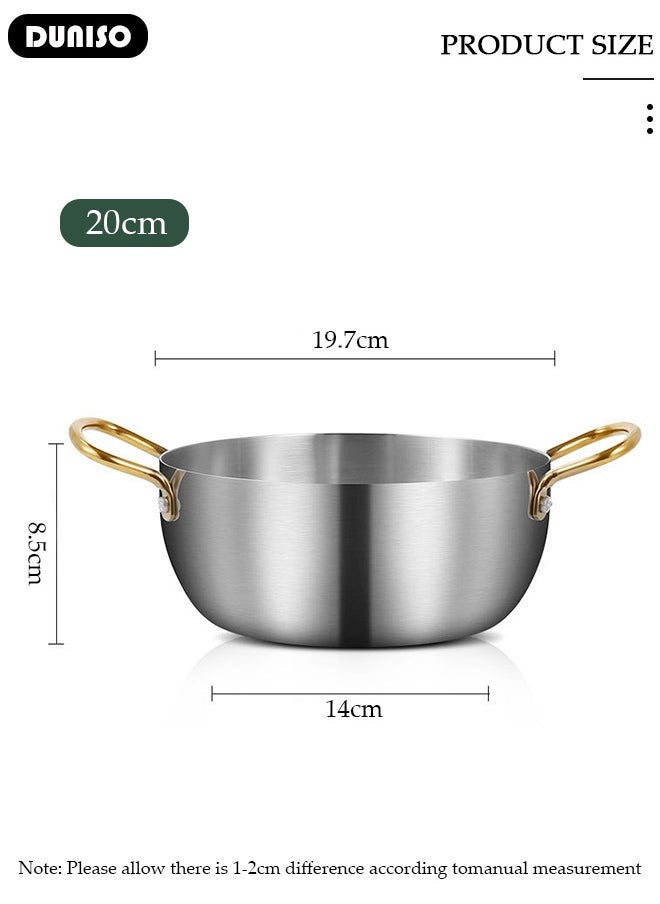 DUNISO Stainless Steel Stockpot,Paella Pan with Two Handles, Even Heat Transfer, Strong Stainless Steel Pan for Cooking Seafood,Versatile Cookware Perfect for Simmering, Boiling, Steaming for Every Kitchen  - Image 4