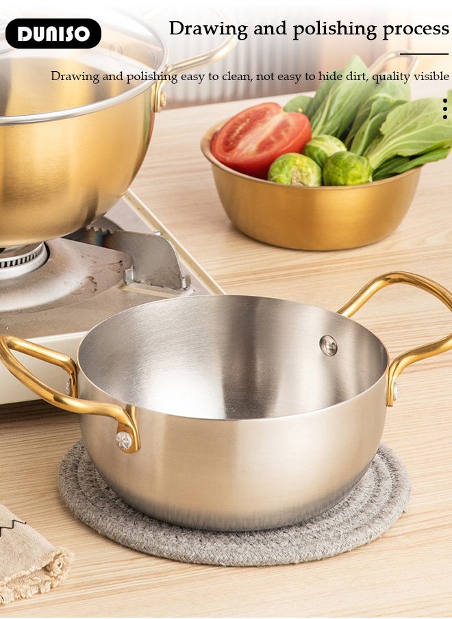 DUNISO Stainless Steel Stockpot,Paella Pan with Two Handles, Even Heat Transfer, Strong Stainless Steel Pan for Cooking Seafood,Versatile Cookware Perfect for Simmering, Boiling, Steaming for Every Kitchen  - Image 2
