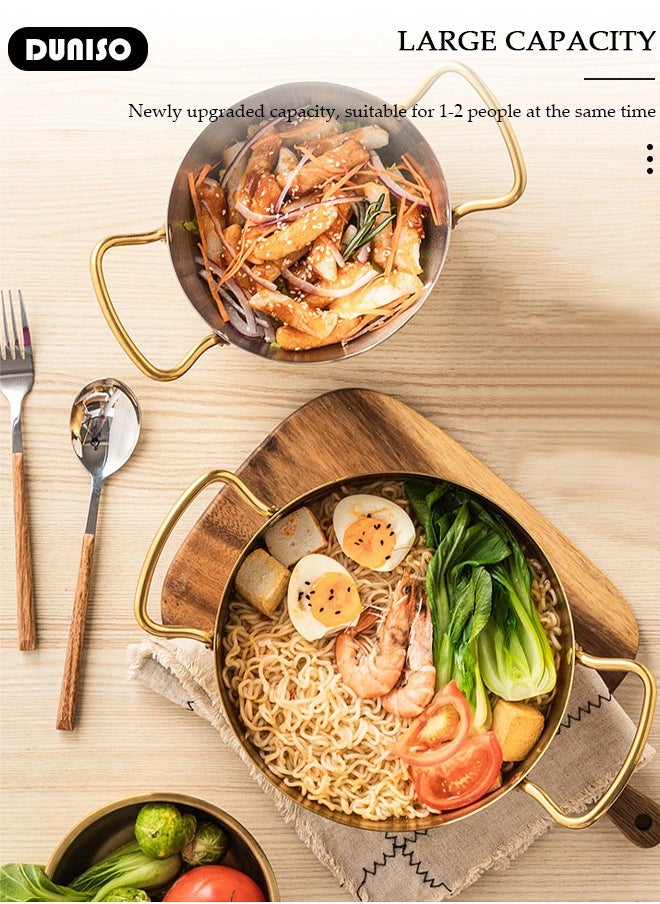 DUNISO Stainless Steel Stockpot,Paella Pan with Two Handles, Even Heat Transfer, Strong Stainless Steel Pan for Cooking Seafood,Versatile Cookware Perfect for Simmering, Boiling, Steaming for Every Kitchen  - Image 3