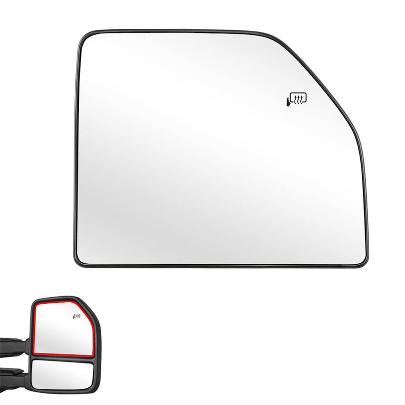 Senzeal Passenger Side Heated Upper Mirror Glass Replacement for Ford F150 20152020 Ford F250 F350 F450 F550 20172022 Tow Mirror FL3Z17K707G Right Side