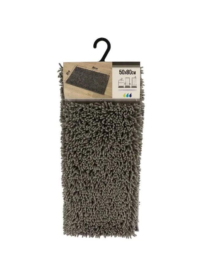 Tendance Anti-Slip Chenille Microfiber Bathroom Mat Grey 50 x 80 cm 7742180