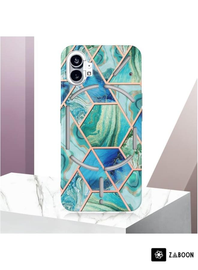 Zaboon Protective Case For Nothing Phone 1 Electroplating IMD Splicing Marble TPU - Image 2