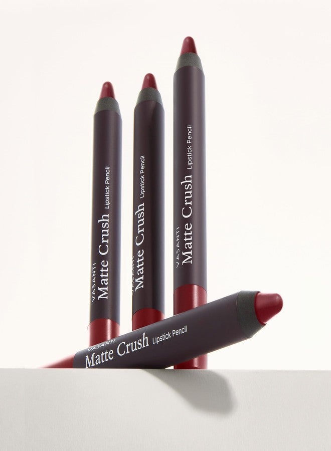 VASANTI Matte Crush Lipstick Pencil – Red Over Heels – Soft, Velvety Matte Finish, Waterproof, Smooth Application – Natural, Vegan, Paraben-Free Lip Color - Image 4