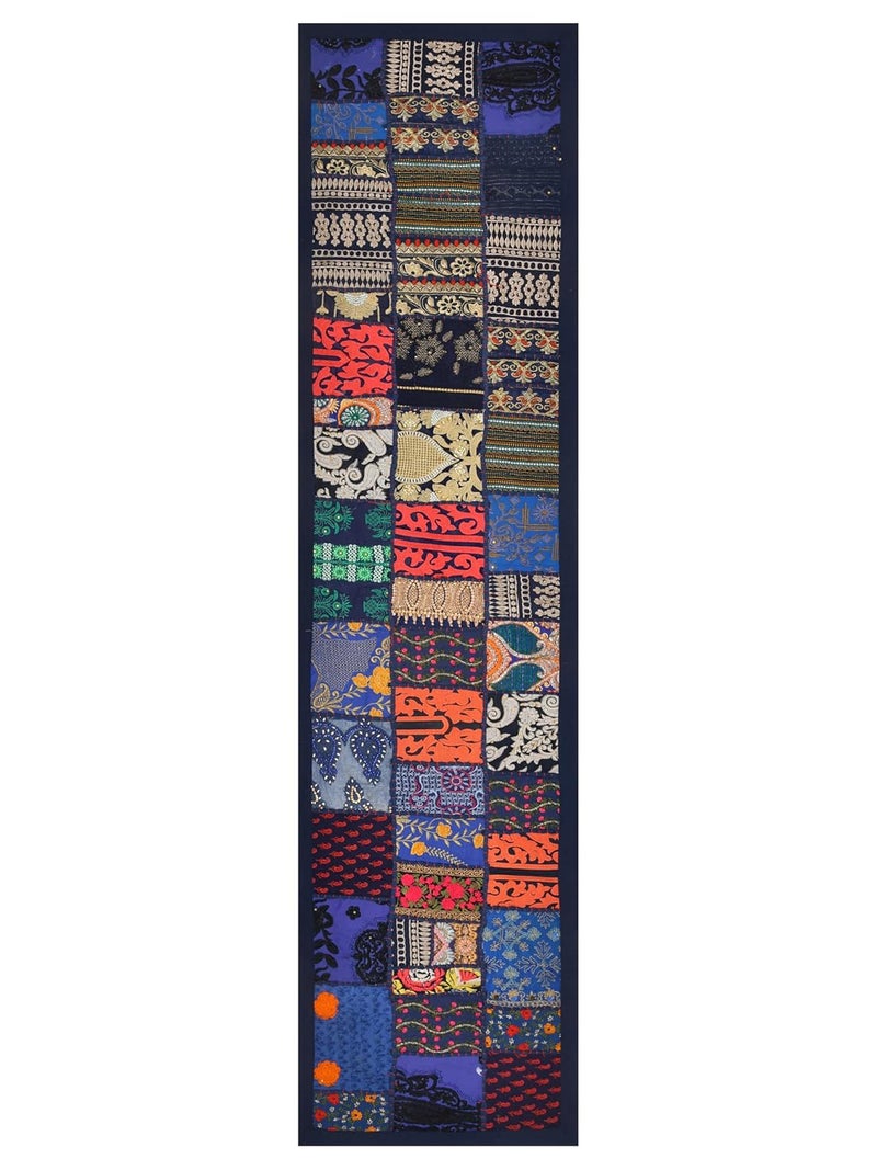 E - Ezra E Ezra Room Decor Cotton Patchwork Dining Table Runner with Mats Centre Table 4 6 Seater Long Runner Handmade 72 Inch Navy Blue - Image 5
