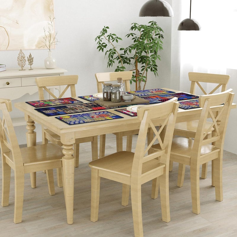 E - Ezra E Ezra Room Decor Cotton Patchwork Dining Table Runner with Mats Centre Table 4 6 Seater Long Runner Handmade 72 Inch Navy Blue - Image 4