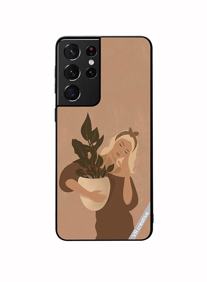 VR CREATIVE Protective Case Cover For Samsung Galaxy S21 Ultra 5G Holding Vase Design Multicolour - Image 1